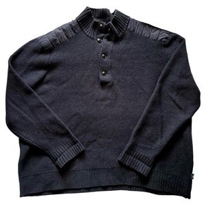 Vintage Polo Ralph Lauren Military Style Navy Lambswool Sweater 5XL Cabincore